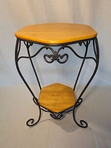 Longaberger Wrought Iron Generations Stand End Table with WoodCrafts Shelves