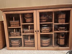 Longaberger Collectors Club JW COMPLETE 12 MINIATURE BASKET SET With Cabinet