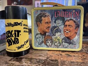 1968 Laugh-In Vintage Lunchbox with Thermos and magazine clipping Goldie Hawn