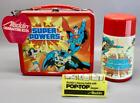 VINTAGE 1983 DC SUPER POWERS METAL LUNCHBOX & THERMOS NOS w/TAG! SUPERMAN BATMAN