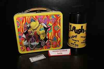  Vintage Rare 1970 Laugh In Tin Metal Aladdin Lunchbox & Thermos