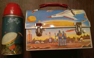 1960 Astronaut Satellite Vintage Dome Lunchbox 1960's and Thermos Rarity 7