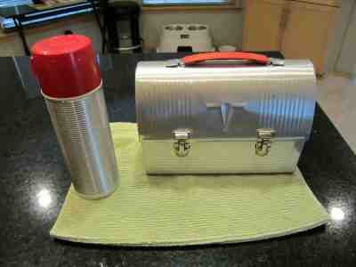 Thermos Brand V Victory Metal Lunch Box Work Pail Aluminum