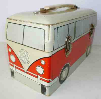 1960's Vintage Vw Volkswagen Bus Metal Lunch Box Dome - Omni Graphics