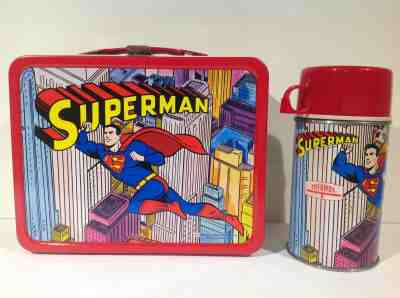 1967 King-Seeley Superman Metal Lunchbox and Thermos