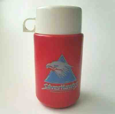 VINTAGE 1986 Thermos from SILVER HAWKS Red Plastic Lunchbox