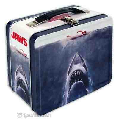 Jaws Lunch Box - Retro Looking Metal Lunchbox With Vintage Movie Poster Artwork