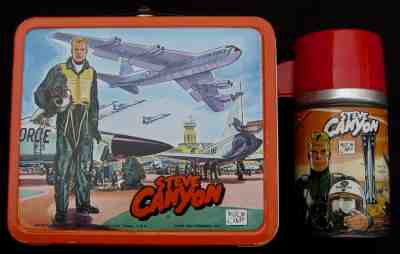 Vintage STEVE CANYON Lunchbox & Thermos - ASAF - Man Cave (1959) C-8.5 Awesome!