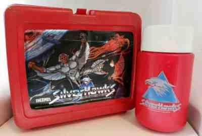 1986 SilverHawks Vintage Plastic Lunch Box With THERMOS!