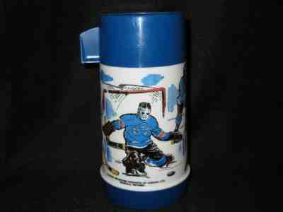 1970's Canadian Hockey Thermos for Lunch Box * Vintage * Very Rare Canada NHL