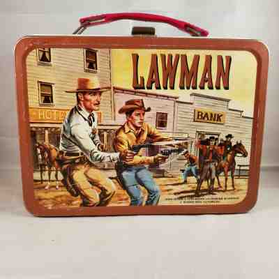 Vintage 1966 Lawman Lunchbox with Thermos, Very Good R 7 - 8