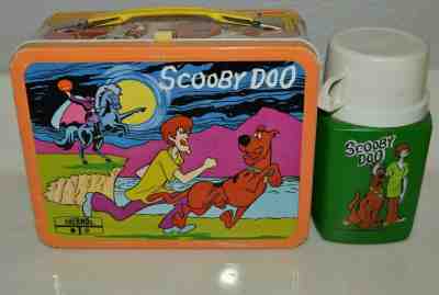 Lot - 1973 Scooby Doo Lunchbox with Thermos- Orange Trim