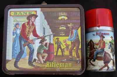 Vintage THE RIFLEMAN Lunchbox & Thermos - Western TV (1961) C-8.5 Awesome!
