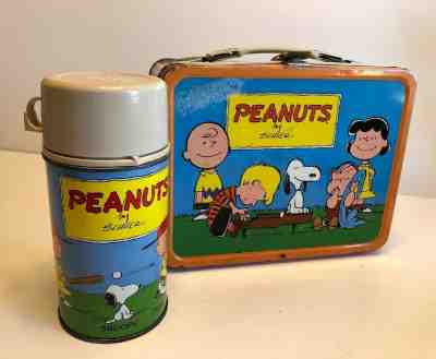 Vintage Peanuts University Lunch Box and Thermos Bottle