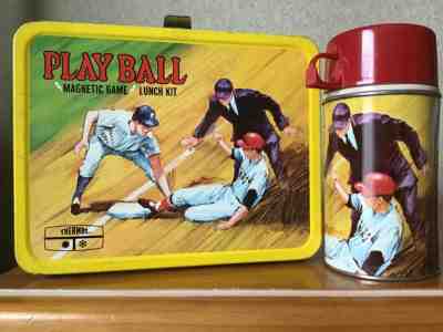 VINTAGE MLB PLAY BALL LUNCHBOX AND THERMOS