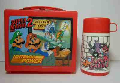 Nintendo Super Mario Bros Lunchbox & Thermos 1988 Aladdin Video Games Rare