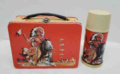 Vintage Aladdin Metal Lunchbox and Thermos 60s TV cowboys The Wild