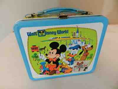 Vintage Walt Disney World Metal Lunch Box Aladdin 1970s Mickey Mouse  Collectible 