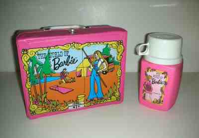 Vintage BARBIE FOR GIRLS MATTEL Plastic LUNCH BOX Thermos 1993 Pink No  Thermos