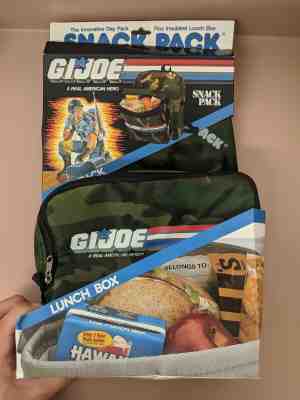New Vintage 1988 GI Joe Snack Pack Camo Daypack and Lunchbox Rare NOS