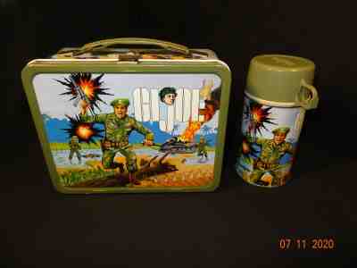 Vintage ARMY LUNCH BOX With Thermos Plastic 1980's GI Joe Ko