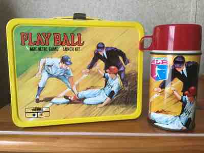 VINTAGE PLAY BALL LUNCHBOX AND THERMOS