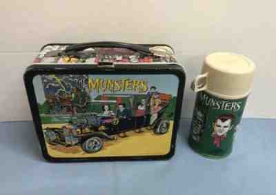 1965 The Munsters vintage metal lunch box with thermos bottle Lunchbox Complete