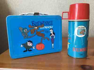 VINTAGE BULLWINKLE AND ROCKY LUNCHBOX AND THERMOS