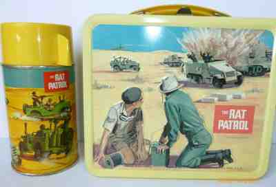 1967 Vintage THE RAT PATROL Metal LUNCH BOX and THERMOS