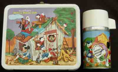 Mickey Mouse Club Rare Disney metal lunch box and metal Thermos