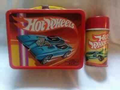 Vintage Hot Wheels Metal Lunchbox and Thermos 