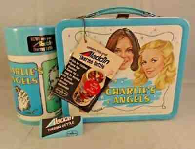 1978 VINTAGE ALADDIN CHARLIE'S ANGELS LUNCHBOX & THERMOS NEAR MINT TAGS UNUSED