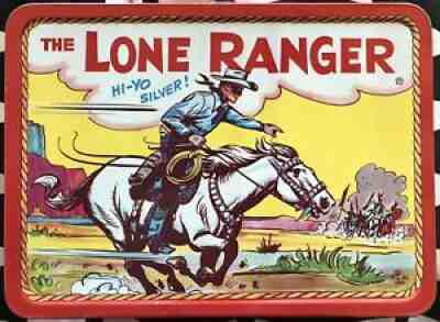 1954 Vintage THE LONE RANGER Metal LUNCH BOX Adco Red Band Tonto Amazing Rare