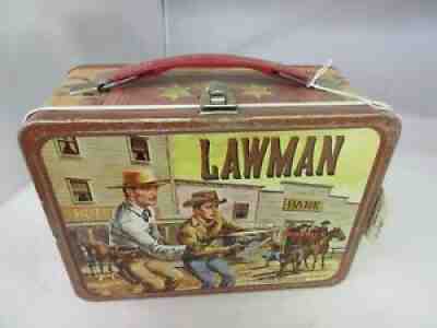 VINTAGE ADVERTISING 1950'S LAWMAN TIN LUNCHBOX LUNCH BOX 313-T