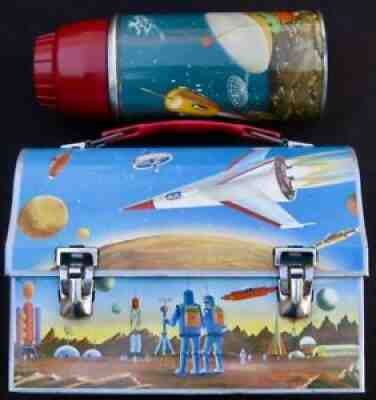 Vintage ASTRONAUT Dome Lunchbox & Thermos - Space Sci-Fi (1960) C-8.5+ Amazing!