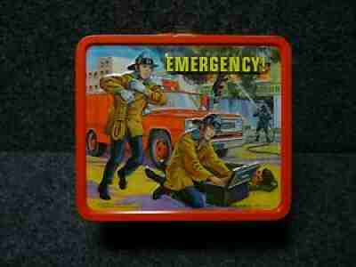 Vintage 1973 EMERGENCY Squad 51 Aladdin Firefighter Lunch BoxÂ  With Thermos