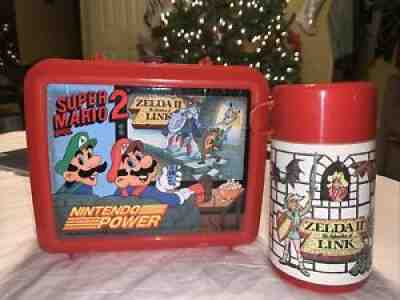 Vintage 1989 Nintendo Zelda II Super Mario Brothers 2 Red Thermos