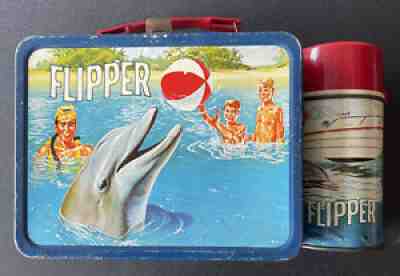 Flipper Lunchbox with Thermos Metal Lunchbox Vintage … - Gem