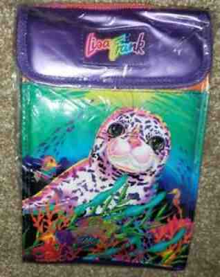 Vintage 1990s Lisa Frank Insulated Lunch Bag Box Rainbow Reef the Seal
