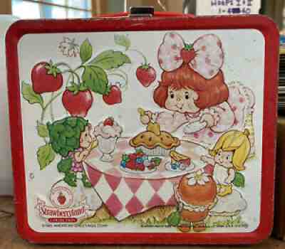 1981 Strawberry Shortcake Metal Lunchbox with Thermos Aladdin No Lid