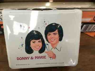 1977 ALADDIN DONNIE & MARIE VINYL LUNCHBOX & shops MATCHING THERMOS - NICE CONDITION