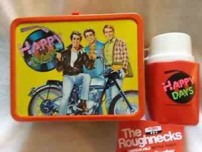 Vintage 1976 Happy Days Fonzie Metal Lunch Box & Thermos Unused NR.MINT