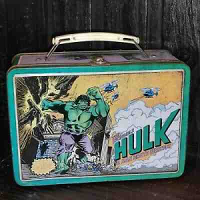 Vintage selling 1978 The Incredible Hulk Marvel Metal Lunch Box Aladdin ~ Good Condition