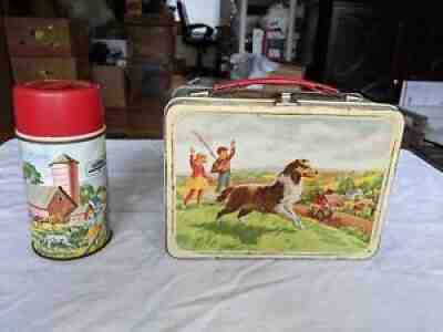 VTG LASSIE BLACK BEAUTY 1962 Metal Lunchbox WITH THERMOS ALADDIN HIGH GRADE