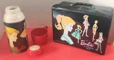 VINTAGE BARBIE LUNCH BOX TOTE THERMOS WATER BOTTLE & SHOULDER  STRAP~NEW~GROOVY