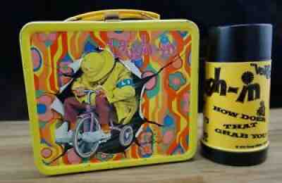 VINTAGE 1970 LAUGH IN LUNCHBOX AND THERMOS, excellent condition w/ sticker