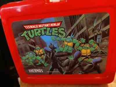 Vintage 1989 Thermos Teenage Mutant Ninja Turtles Lunchbox with White Thermos!