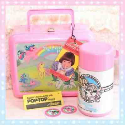 My Little Pony Lunch Box Thermos vintage 80's Aladdin Lunchbox Lunch Box  Complete Horse Pony Girl Toy 1986 Pink Lunch Box Hasbro Gift 