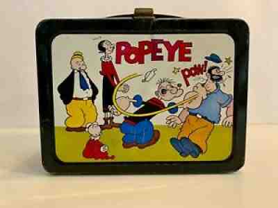 1962 Vintage Popeye Metal Lunch Box Without Thermos Nice Condition