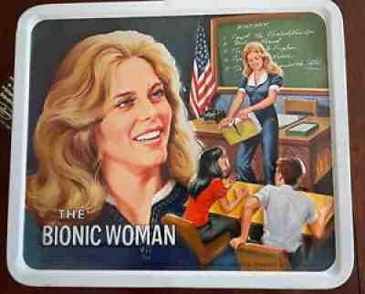 Vintage 1978 Bionic Woman Metal Lunch Box & Thermos Unused Mint Cond